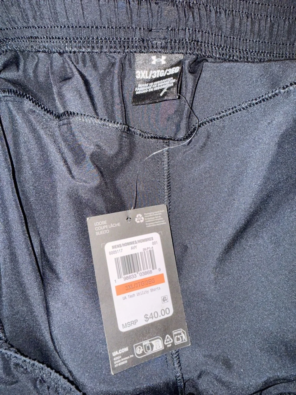 Under Armour Men’s Black Athletic Shorts with Pink Logo